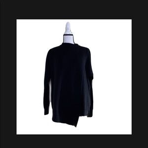 Jeanasis Black Faux Wrap Oversize Mock Neck Sweater Size M grunge vamp